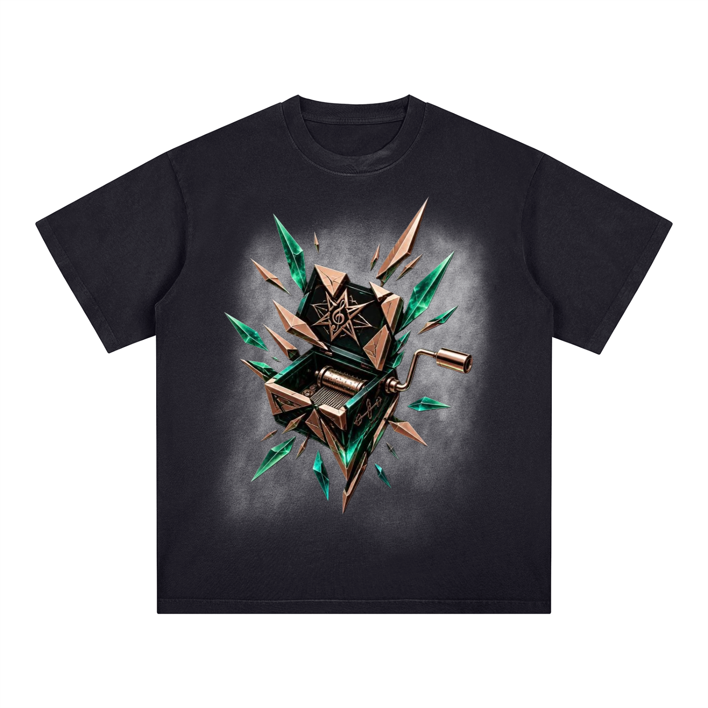 Square Patch Monkey Washed T-Shirt
