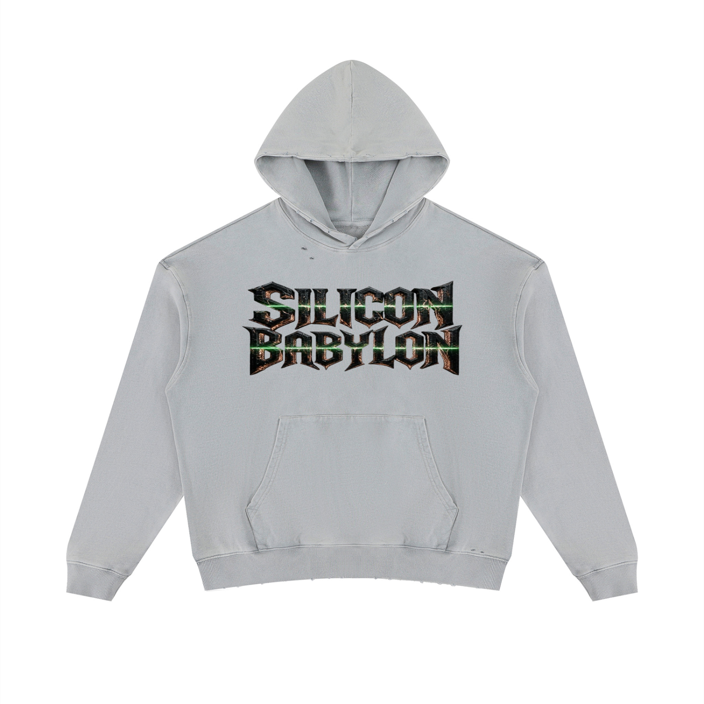 Silicon Babylon Mineral Wash Distressed Hoodie