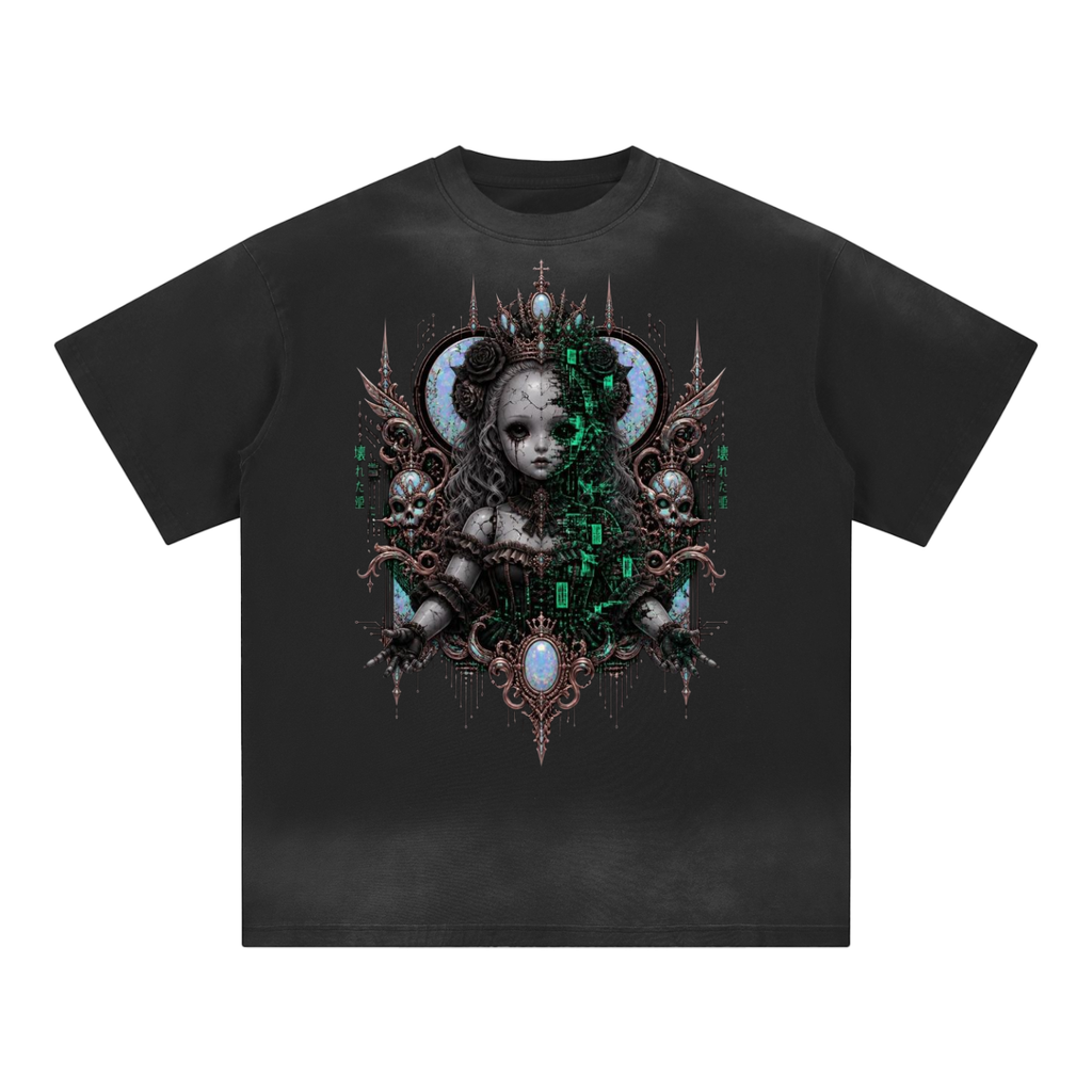 Petite Crew Neck Sunfade Edge T-Shirt