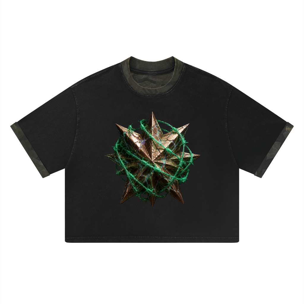 Unisex Mineral Washed Boxy Panel T-Shirt
